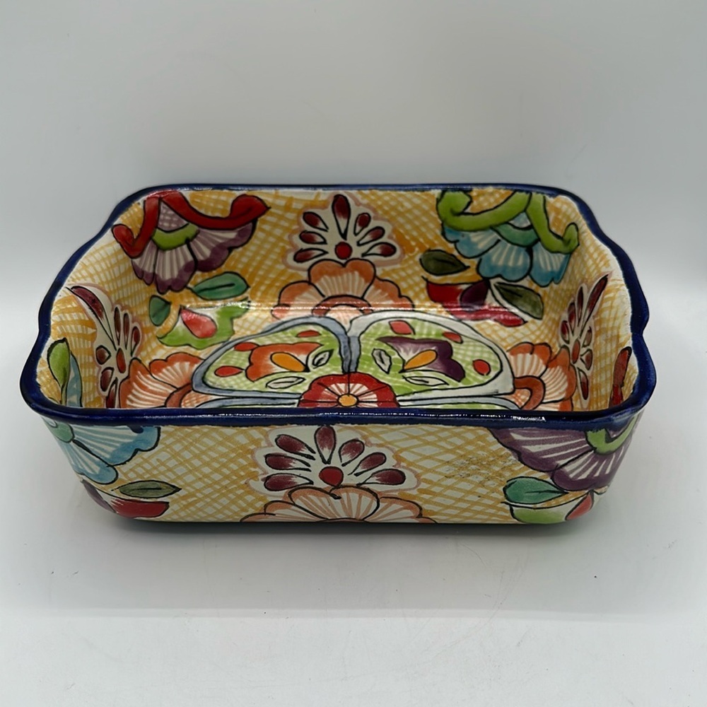 Mexican Talavera hand-made baking dish